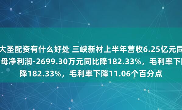 大圣配资有什么好处 三峡新材上半年营收6.25亿元同比降28.01%，归母净利润-2699.30万元同比降182.33%，毛利率下降11.06个百分点